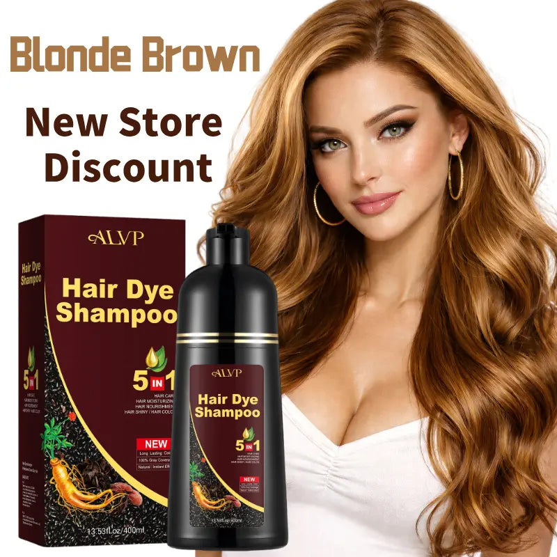 ALVP 2026 Shampoo 5 in 1 Herbal Wine Red Color Shampoo for Women & Men Covers 100% Grays Long Lasting Nourishes Scalp