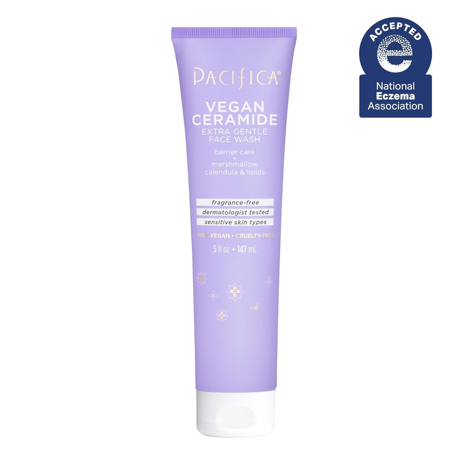 Face Wash for Sensitive Skin Facial Cleanser Vegan Ceramide Barrier Repair Extra Gentle for Daily Fragrance Free for Sensitive Skin, Clean Beauty, Vegan & Cruelty-Free Dermatologist Tested