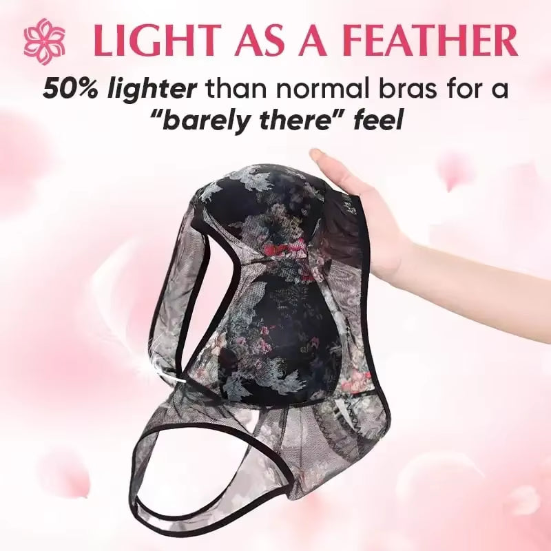 Everday Ice Silk Lace Cooling Comfort Bra Women Push up Seamless Lace Underwear Top Bralette Large Size Brasier No Underwire