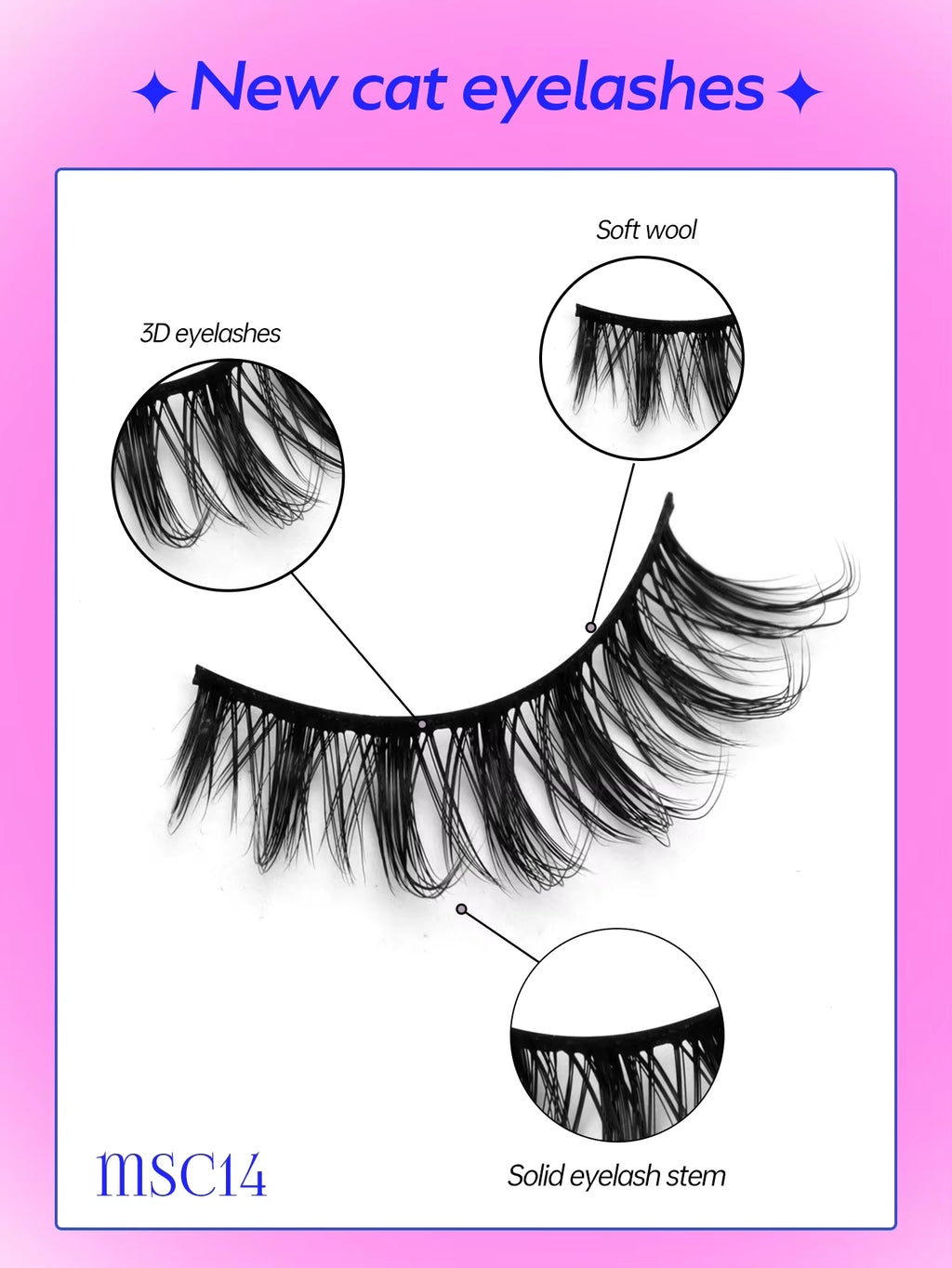 Manga Lashes Natural Look False Eyelashes Anime Lashes Cat Eye Lashes Mink Wispy Fluffy Spiky 3D Volume Eyelashes Makeup Tools
