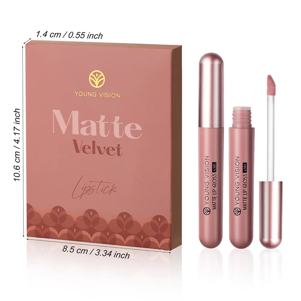 Set of 6 Nonstick Cup Liquid Lipstick , Long-Lasting Lip Gloss Gift Box – Matte Finish Lip Gloss, Resistant to Fading