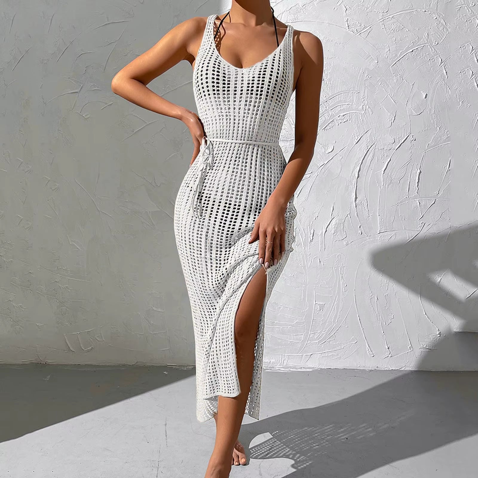 Sarong Beach Wrap Tunics Sexy Beach Bikini Cover-Ups Women Swimwear Dress Cover up Fishnet Crochet Swimsuit Saida De Praia