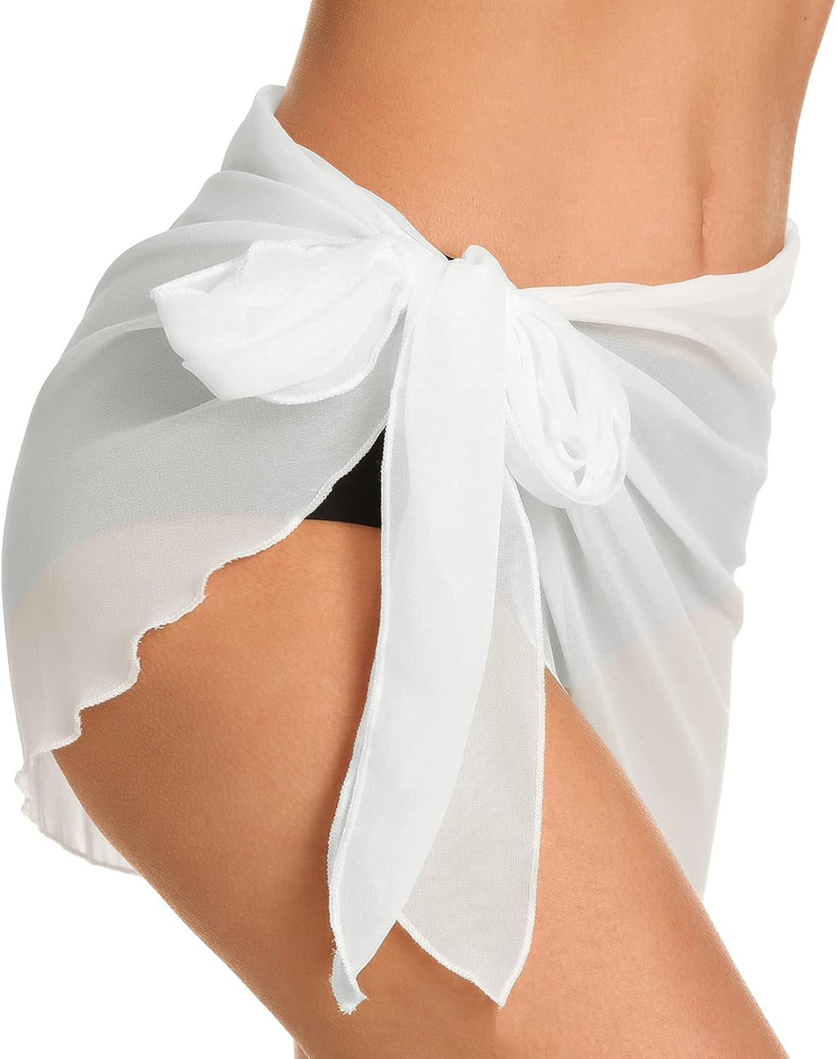 Swimsuit Coverups for Women Sarong Beach Bikini Wrap Sheer Short Skirt Chiffon Scarf for Swimwear