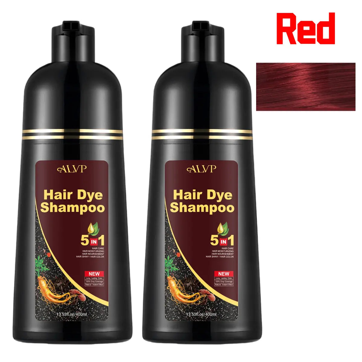 ALVP 2026 Shampoo 5 in 1 Herbal Wine Red Color Shampoo for Women & Men Covers 100% Grays Long Lasting Nourishes Scalp