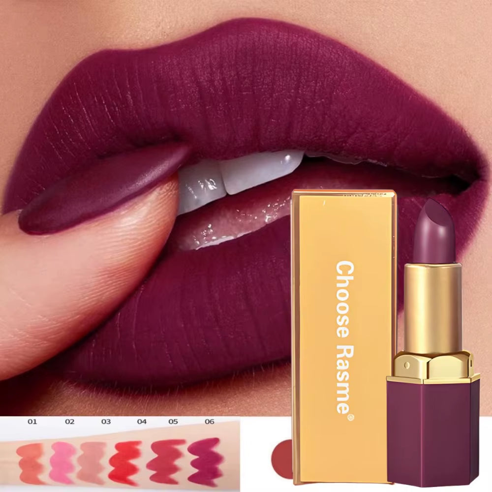 6-Color Matte Lipstick Set, Non-Fading, Non-Stick Cup Long-Lasting Velvet Finish, Smooth Matte Lip Color Waterproof Smudge-Proof