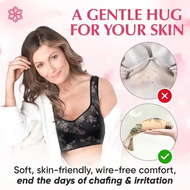 Everday Ice Silk Lace Cooling Comfort Bra Women Push up Seamless Lace Underwear Top Bralette Large Size Brasier No Underwire