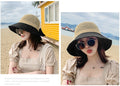 Womens Floppy Straw Sun Hat Wide Brim Beach Hat Packable Summer Travel Cap UV