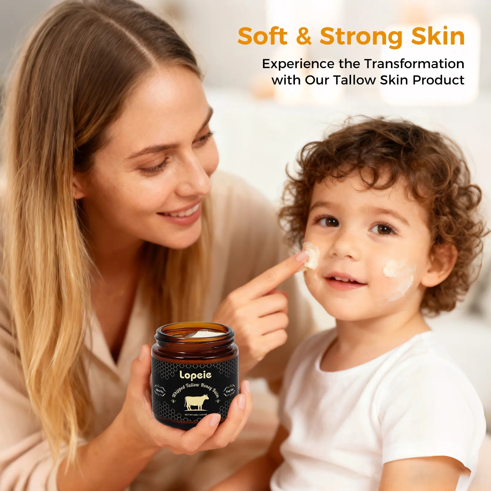 Lopeie Whipped Grass-Fed Beef Tallow Honey Balm - 4.23Oz,Moisturizing Cream for Soft, Smooth Skin - Handmade All-Natural Moisturizer - Lavender,Hydrating, Comfort, Moisture Boost Cream, Luminous Firming Cream, Body Care, Hydrating Dry Skin