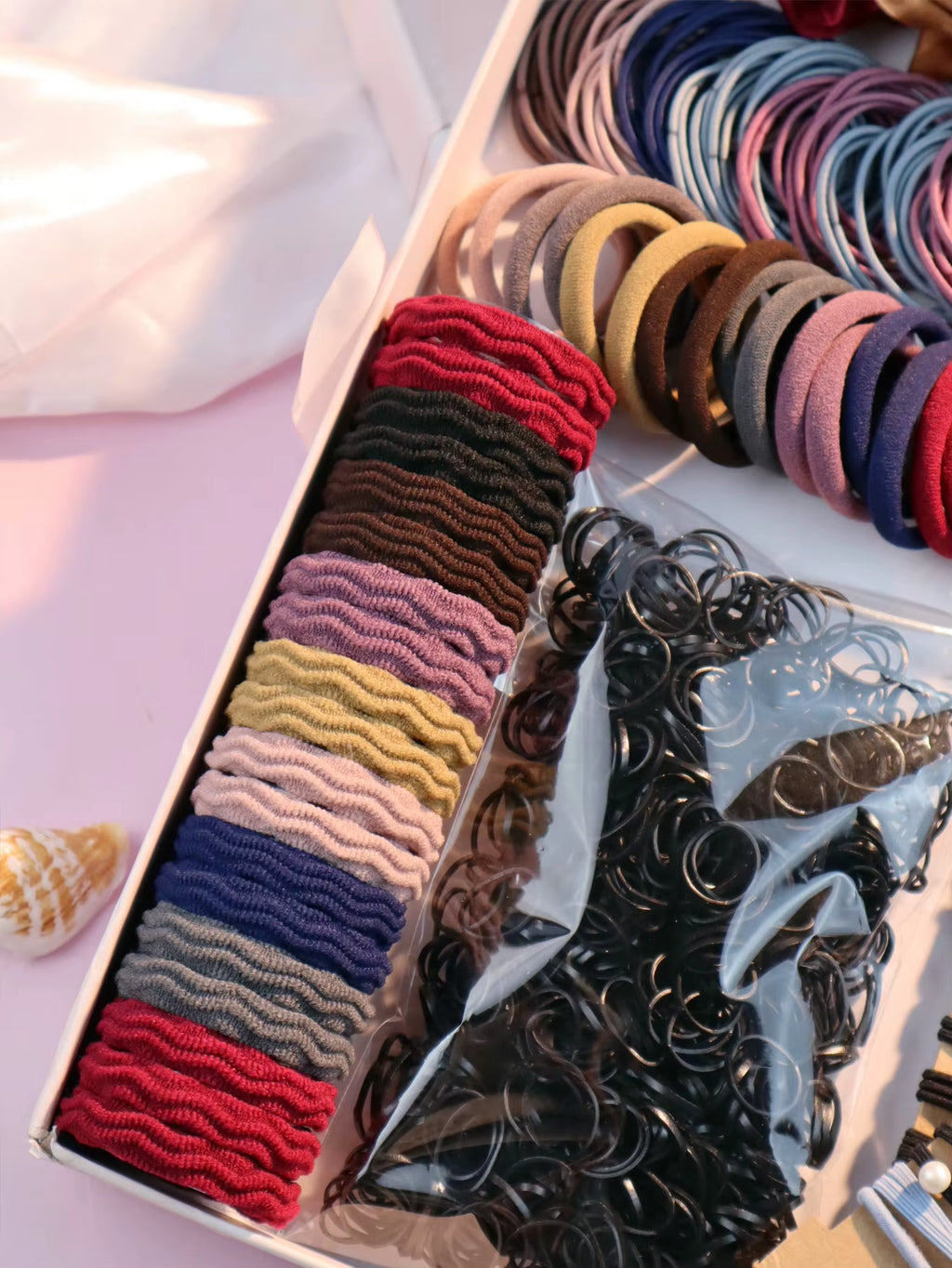 1085PCS Dark Hair Accessories for Woman Set Seamless Ponytail Holders Variety Hair Scrunchies Hairbands Scrunchy Hair Ties