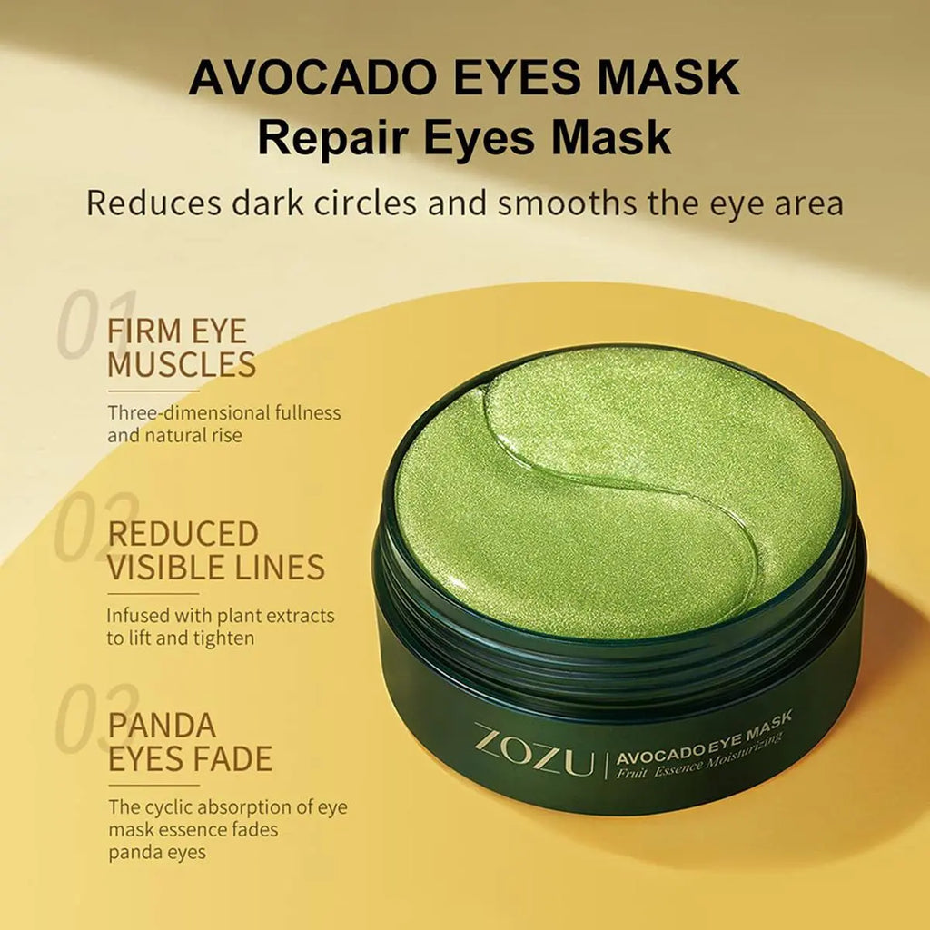 Avocado & Gold Eye Mask Duo - Alternate Day and Night Use Eye Mask – Reduces Periocular Fine Lines & Eye Bag Care, Fades Dark Circles - Hydrating Moisturizing Skincare Product
