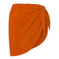 Summer Women Short Solid Sarong Swimsuit Coverups Beach Bikini Wrap Sheer Short Skirt Chiffon Skirt Scarf Swimwear Cover-Ups