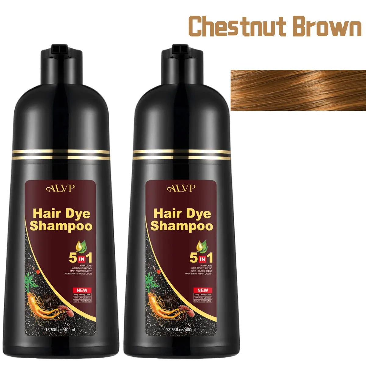 ALVP 2026 Shampoo 5 in 1 Herbal Wine Red Color Shampoo for Women & Men Covers 100% Grays Long Lasting Nourishes Scalp