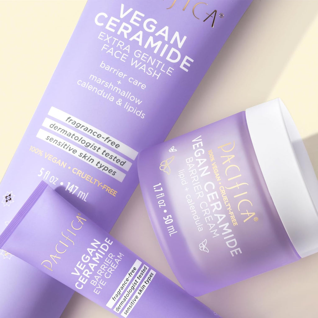 Face Wash for Sensitive Skin Facial Cleanser Vegan Ceramide Barrier Repair Extra Gentle for Daily Fragrance Free for Sensitive Skin, Clean Beauty, Vegan & Cruelty-Free Dermatologist Tested