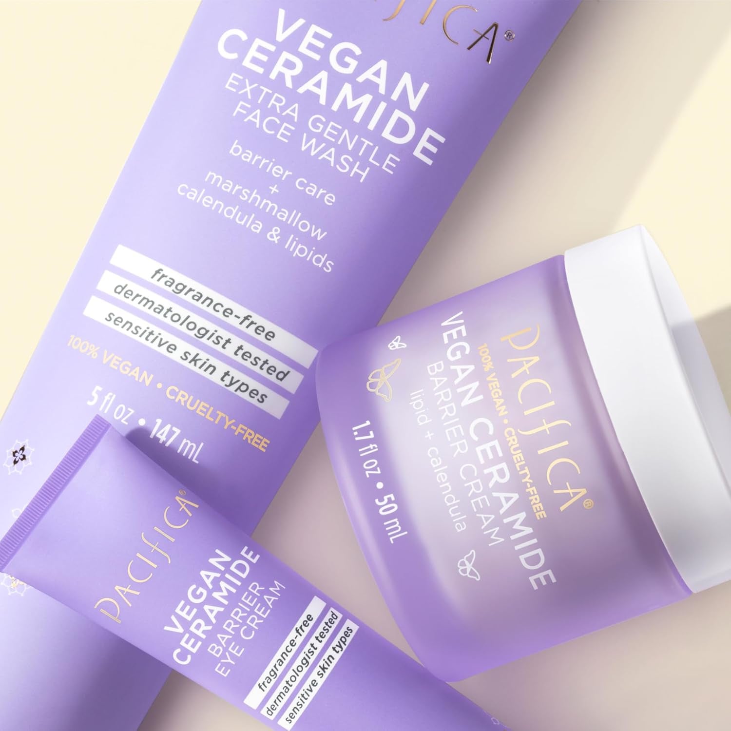 Face Wash for Sensitive Skin Facial Cleanser Vegan Ceramide Barrier Repair Extra Gentle for Daily Fragrance Free for Sensitive Skin, Clean Beauty, Vegan & Cruelty-Free Dermatologist Tested