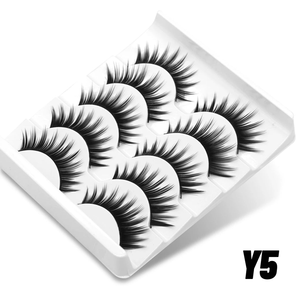 Manga Lashes Natural Look False Eyelashes Anime Lashes Cat Eye Lashes Mink Wispy Fluffy Spiky 3D Volume Eyelashes Makeup Tools